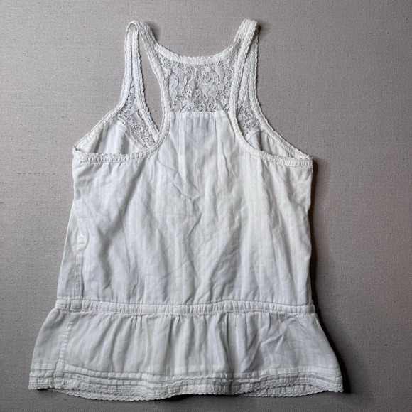 Gilly Hicks Peplum Top Medium Fairy Boho Cottage Lace Sleeveless 100% Cotton - Picture 3 of 8